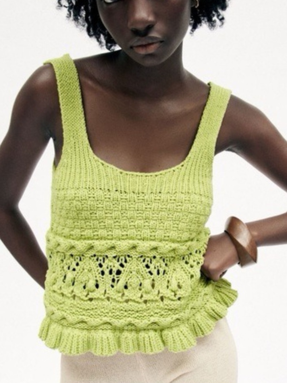 Zara Green Crochet Tank